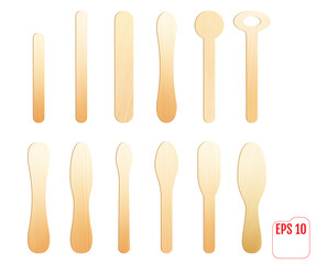 Wooden stick for icecream or medical tongue depressor.