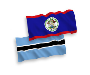 Flags of Belize and Botswana on a white background
