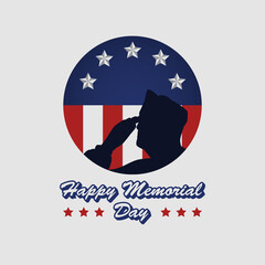 memorial day remember and honor poster with usa flag and army illustration