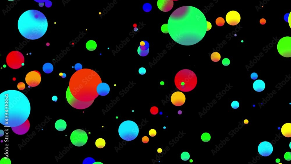 Aufkleber 4k looped seamless abstract background with beautiful multi-colored circles in 2d flat style move sm