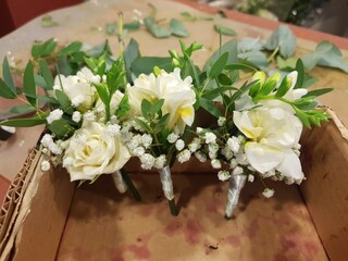 wedding bouquet on the table