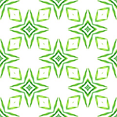 Oriental arabesque hand drawn border. Green