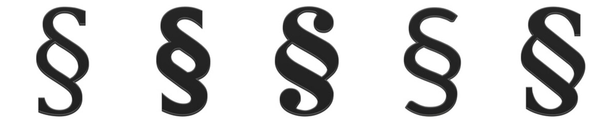Naklejka premium Black paragraph sign article symbols legal icons 3d rendering