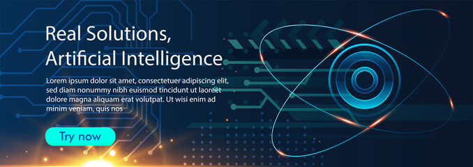 High-tech technology background texture. with virtual graphic interface. and Futuristic artificial intelligence