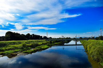 青空の反射する穏やかな川