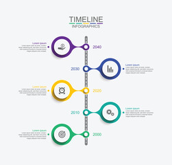 Presentation business infographic timeline with 5 step