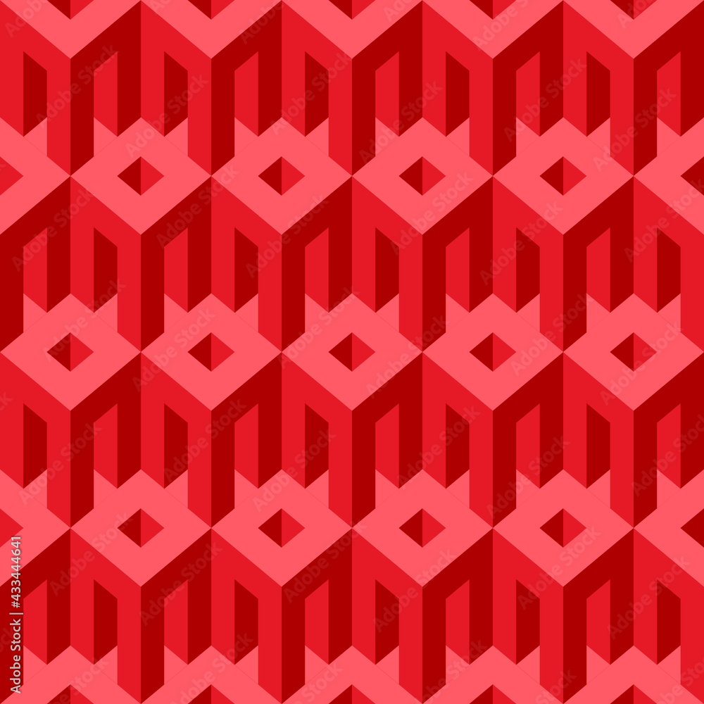 Poster seamless pattern with architectural elements. repeating vector texture with geometric 3d elements. m