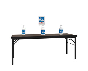 コロナ感染予防対策の消毒の3dレンダリング