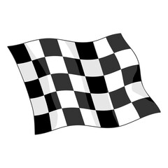 Checkered Motorsports Waving Flag Isolated Vector Illustration