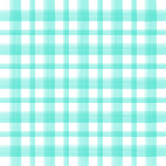 Turquoise watercolor seamless checkered pattern