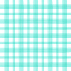 Turquoise watercolor seamless checkered pattern