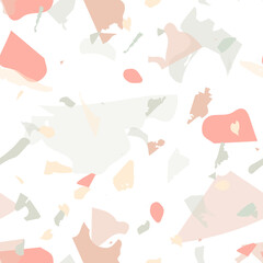 Terrazzo seamless pattern. Orange realistic