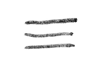 Black color watercolor handdrawing as square line brush on white paper background