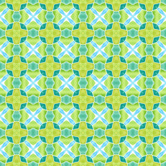 Chevron watercolor pattern. Green superb boho
