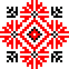 vector ethnic folk Ukrainian minimalistic pattern isolated on white background. a traditional element of the Ukrainian embroidered shirt - vyshyvanka. can be used as design and decoration elements.