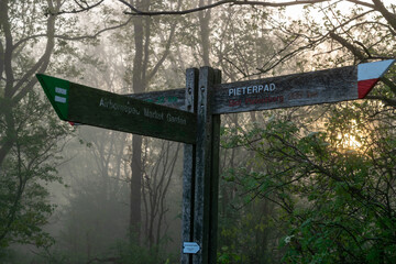 Wooden sign of the Pieterpad