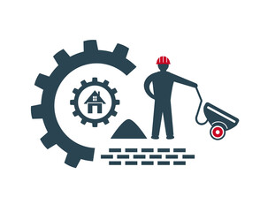 Vector illustration, logo, icon, for industrial, construction and repair work.