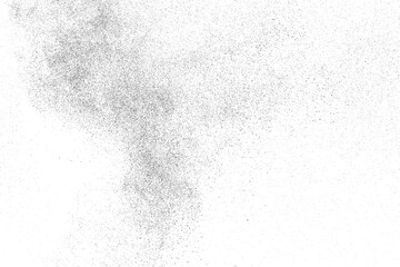 Distressed black texture. Dark grainy texture on white background. Dust overlay textured. Grain noise particles. Rusted white effect. Grunge design elements. Vector illustration, EPS 10.