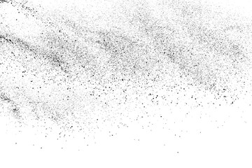 Distressed black texture. Dark grainy texture on white background. Dust overlay textured. Grain noise particles. Rusted white effect. Grunge design elements. Vector illustration, EPS 10.
