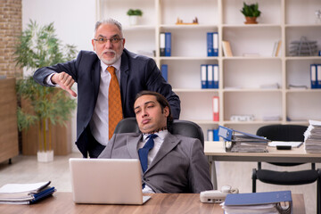 Two employees in bullying concept