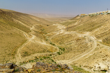 Desert landscape of the Hesed valley, in Arad