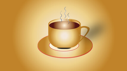 Cup of coffee, brown color. Background brown, toned with a cup of coffee.