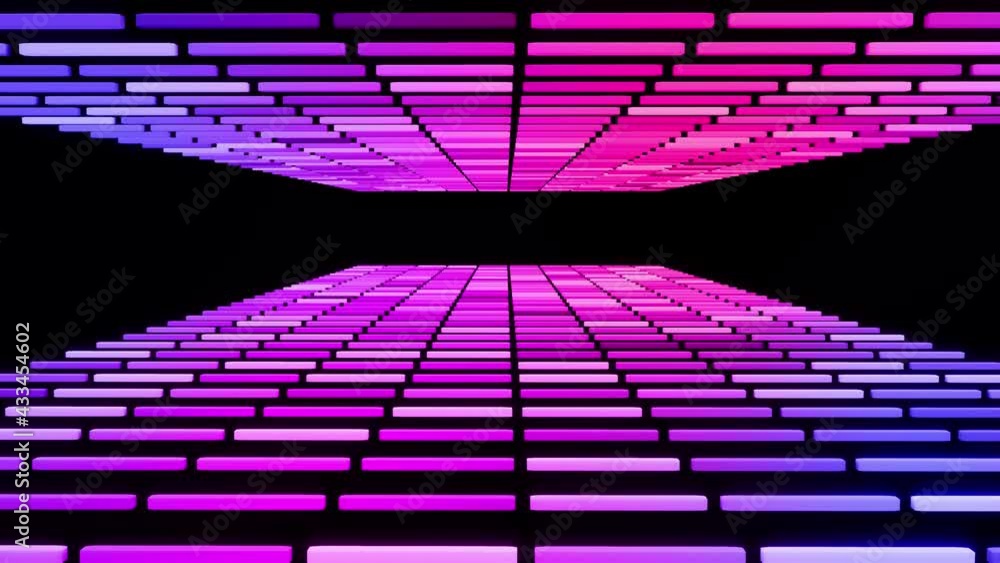 Poster 3d abstract geometric creative dark bg with looping flowing animation, black columns rise and fall f