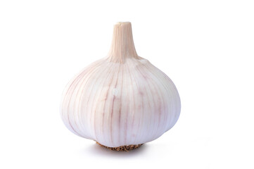 raw garlic isolated on white background