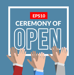 Opening ceremony with applause. Vector illustration