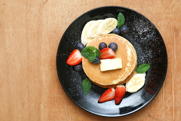 Assorted fruit pancakes