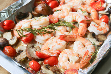 Roasted rosemary thyme shrimps