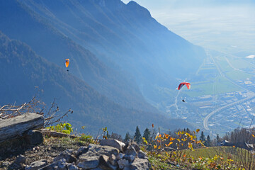 Paraglider in the mountains