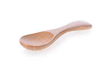 Wooden spoon on isolated white background