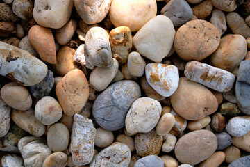 pebble stones with different size and color nature background