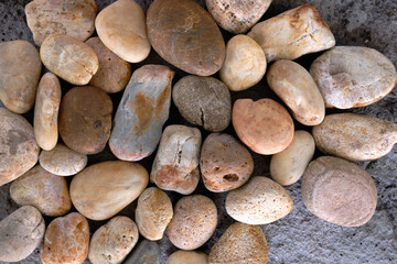 pebble stones with different size and color nature background