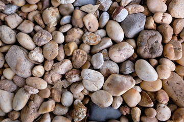 pebble stones with different size and color nature background
