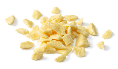 small pile of cocoa butters isolated on white background