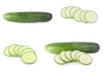 cucumbers isolated on white background