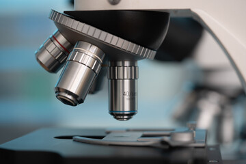 Scientific optical microscope in the laboratory