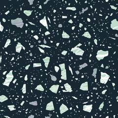 Obraz premium Terrazzo seamless pattern. Dark classic flooring t