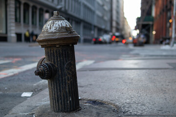Old Fire Hydrant along a Sidewalk in Midtown Manhattan of New York City