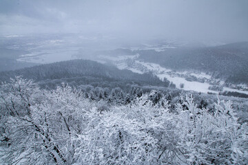 Lausche in saxony in winter
