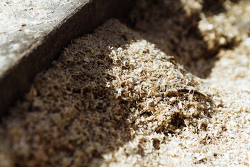 Sawdust timber and wood chips background