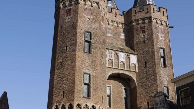 Sassenpoort, Saxon Gate, gatehouse city wall of Zwolle, tilt up