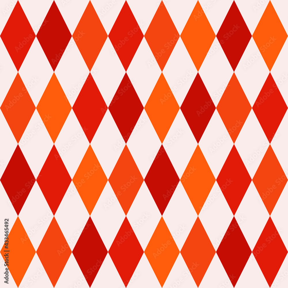 Poster citrus rhombuses pattern. vector orange diamonds or rhombuses. seamless checkered rhombs.