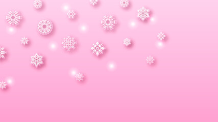 Abstract Background Winter Snowflakes witgh Shadows Vector Design Style Template