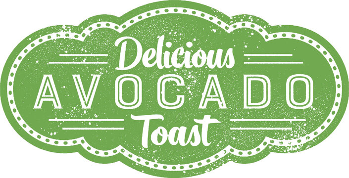 Vintage Avocado Toast Breakfast Menu Stamp