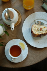 Luxury tableware beautiful table setting at home