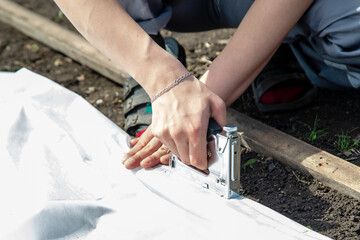 furniture stapler, greenhouse fixing material