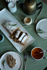 Luxury tableware beautiful table setting at home